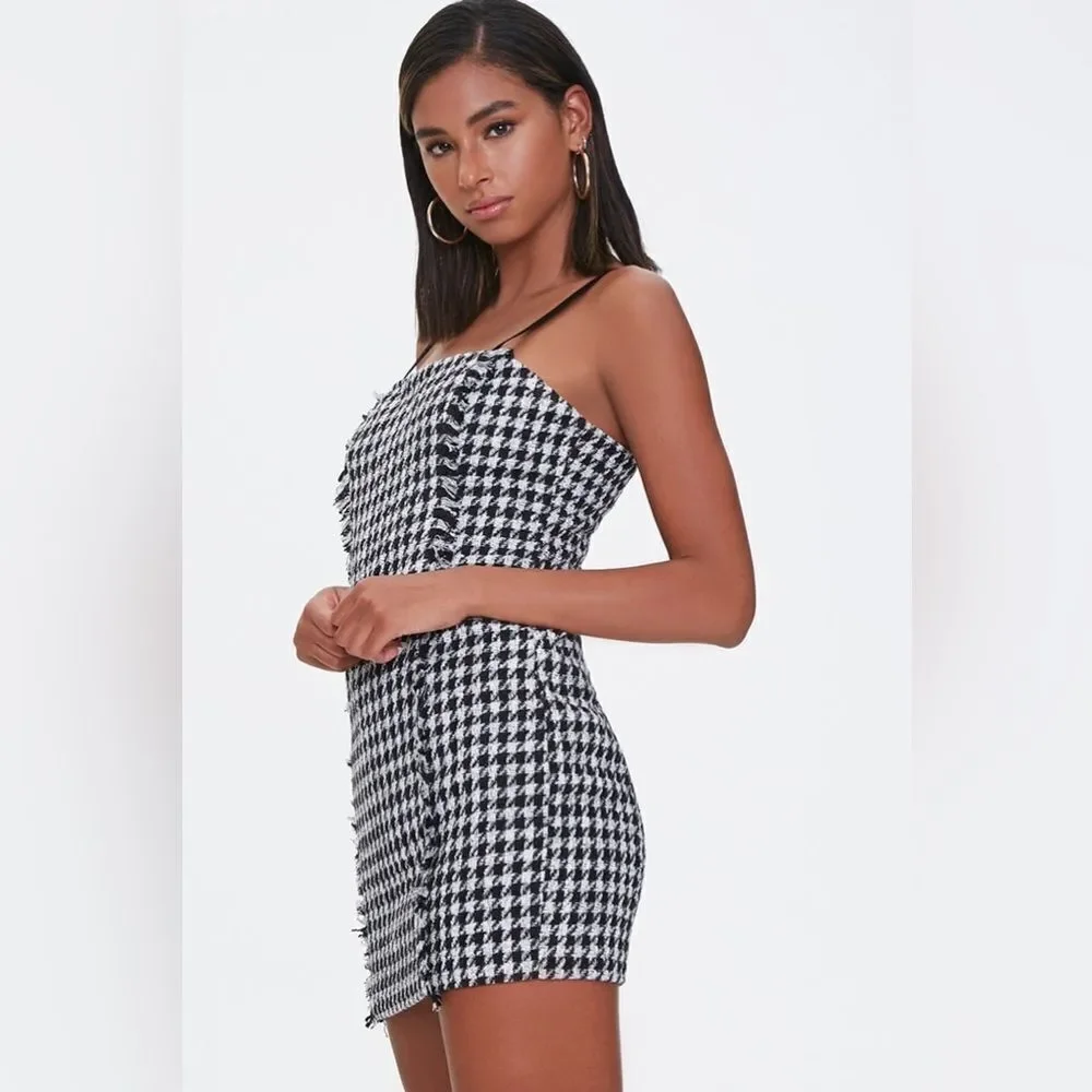 Forever 21 Tweed Houndstooth Mini Dress Size Large